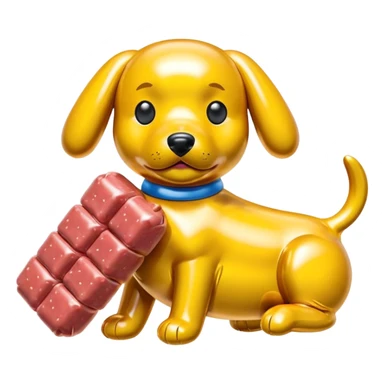  SPAM meat jeff koons style inflatable puppy abstract art sculpture  sticker