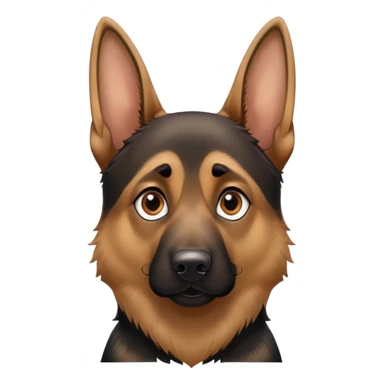 German shepherd with dopey face sticker