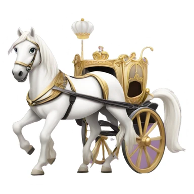 White horse with princess carriage  sticker