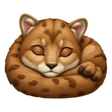 Cozy cougar sleeping sticker