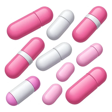 pink and white medications sticker