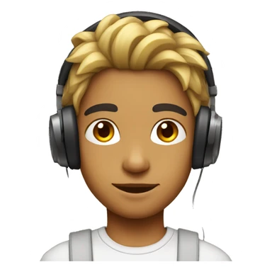 indian fair boy boy with mullet hairstyle and headphones sticker