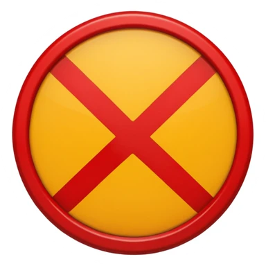 um circulo vermelho com uma barra transversal, semelhando a um simbolo de proibido, semelhante as placas de transito sticker