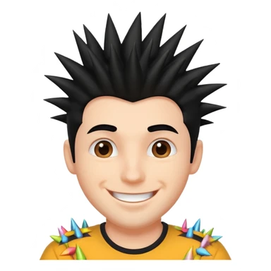 fat spiky haired happy man sticker