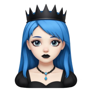 blue haired goth princess sticker