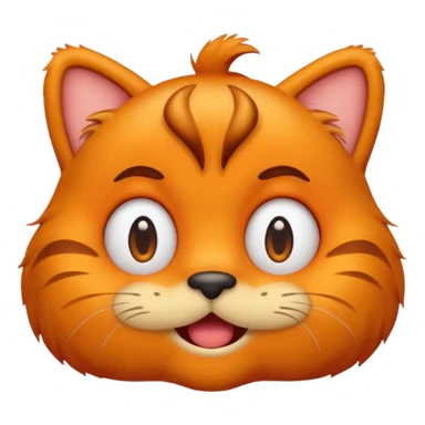Garfield emoji making silly face sticker