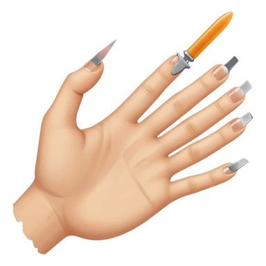 Razor blade lodged under a fingernail. sticker