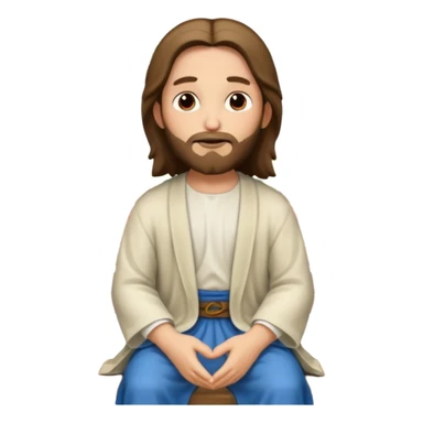 Jesus sitting at a park bench with a group of children in modern outfits sticker