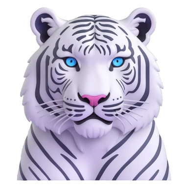 White siberian tiger with blue eyes sticker