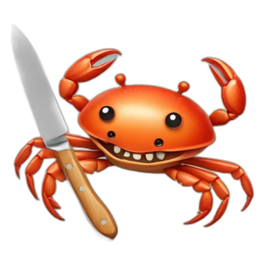 french crab holding a knife sticker