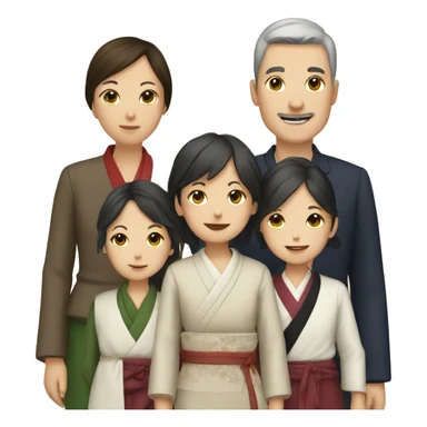 French-japan family sticker