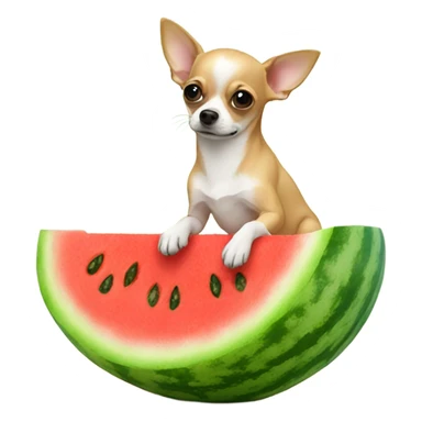 Chihuahua sitting on watermelon  sticker