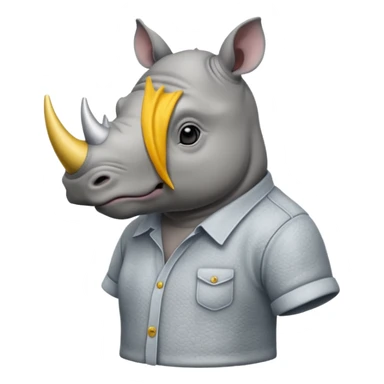 rhino with shirts sticker