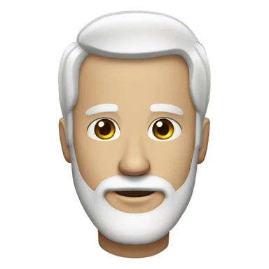 fifty white Man white beard short hair brown eyes sticker