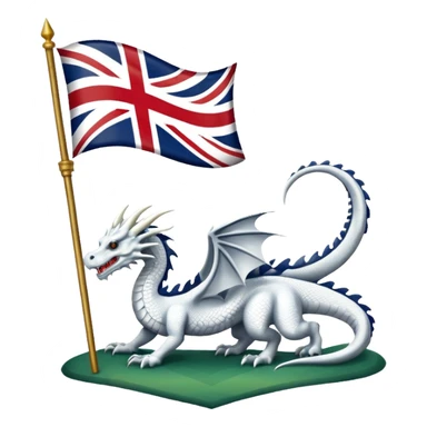 Create a flag with a red background and a white dragon like the red dragon of the welsh flag, but instead of back legs it has just a tail. This is the flag of the Anglo-Saxons sticker
