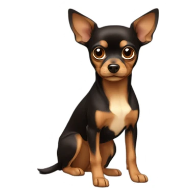 russian-toy-terrier-with-dark-brown-head-with-light-brown-muzzle sticker