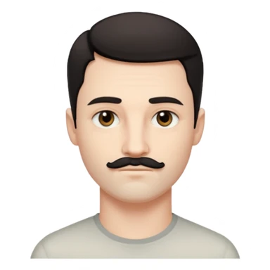 So pretty handsome bratz man, with black black black  eyes,  short dar, short mustache pale skin, defined jawlines sticker