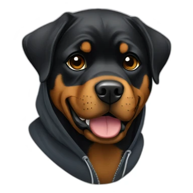 Rottweiler wearing a hoodie  sticker