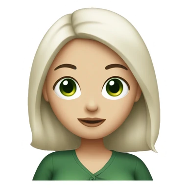 Pregnant white women with black hair and green eyes doing a peace sign  sticker