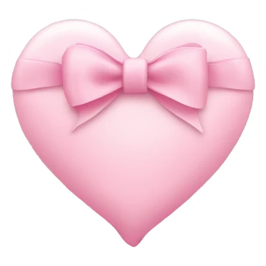 light pink heart with a light pink bow sticker
