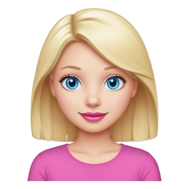 blonde girl blue eyes big pink lips bimbo pink top diva sticker