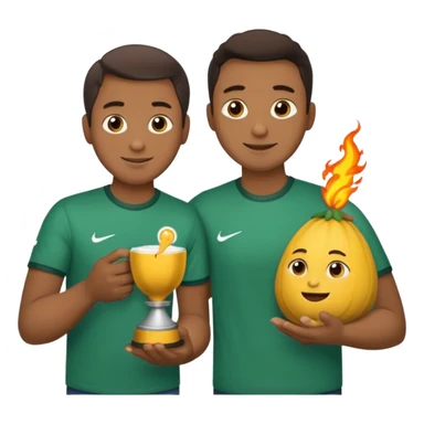 Crie um emoji de um pai e um filho com conjuntos de moleton iguais  sticker