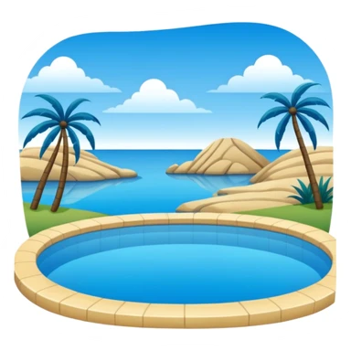  piscina con paisaje  sticker