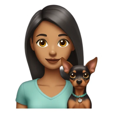  girl with a miniature pinscher dog sticker