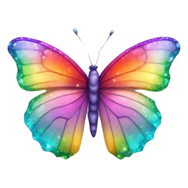 One Shiny-Colorful-Iridescent-Sparkly-Rainbow-Gradient-Crystal-Gem-Butterfly-Crystal-Fly sticker