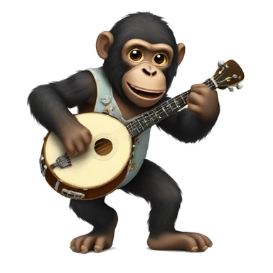 Ape playing banjo sticker