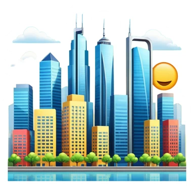 beautiful modern city emoji png sticker