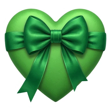 heart with a velvet bow, green sticker