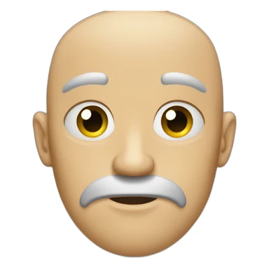 sad bald guy with beard sticker