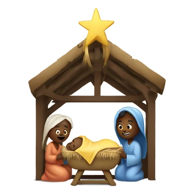nativity scene christian sticker