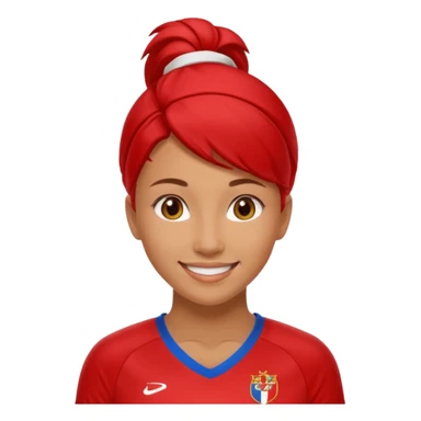 woman soccer player with red jersey sticker