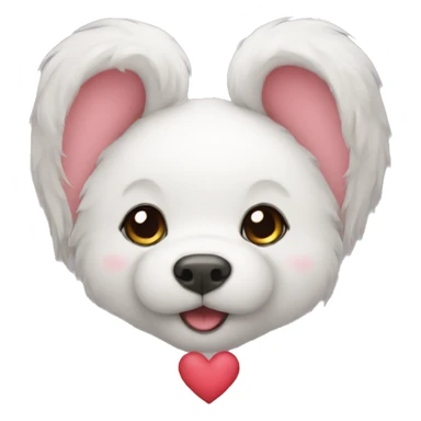 cute animal heart sticker