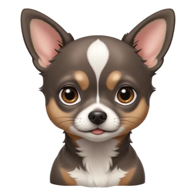 Very Dark graphite Chihuahua with white markings sticker