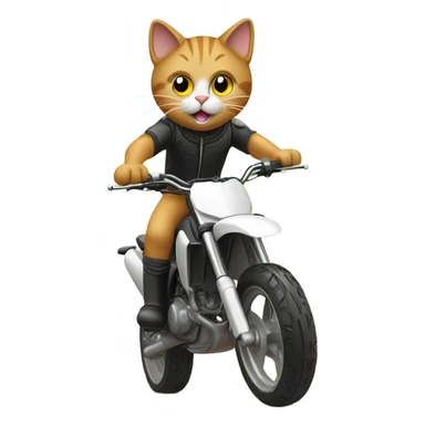 Cat riding Dirtbike wheelie sticker