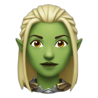 half-orc paladin woman sticker