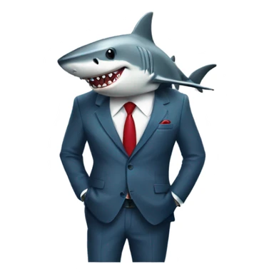 shark in a suit with sunglasses  sticker