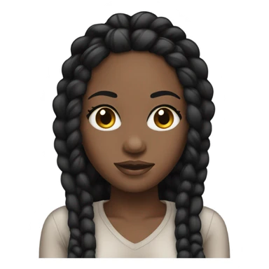 black woman with black braids and lash extensions  sticker