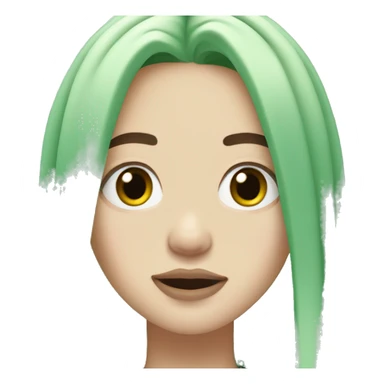 billie eilish with green hair sticker