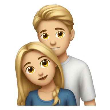 Girl kissing boy on cheek sticker