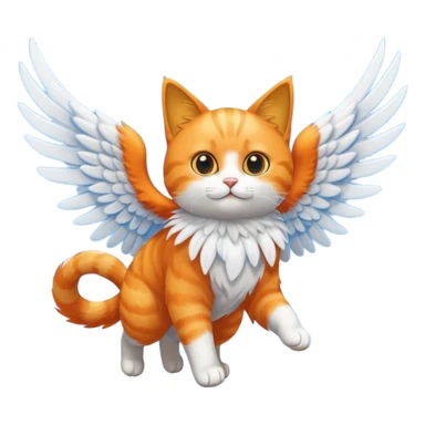flying cat in the sky sticker