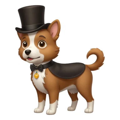 Dog with a top hat sticker