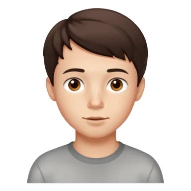 cute brunnete boy with short hair light skin and freckles sticker