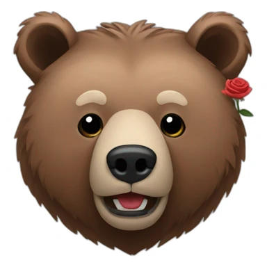 grizzly head with a rose sticker