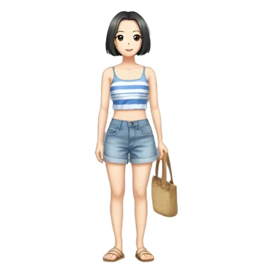 full body Mizuhara Chizuru rent a girlfriend, beach outfit sticker