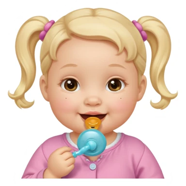 a baby girl with pacifier sticker