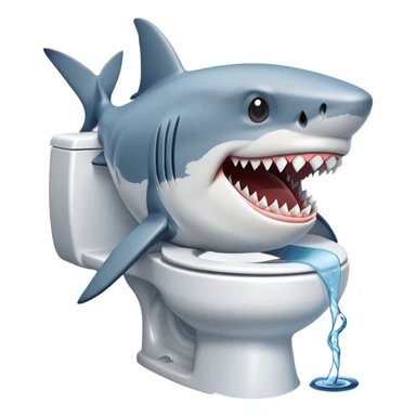 A shark on a toilet sticker